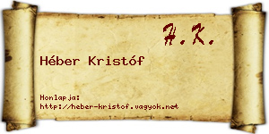 Héber Kristóf névjegykártya